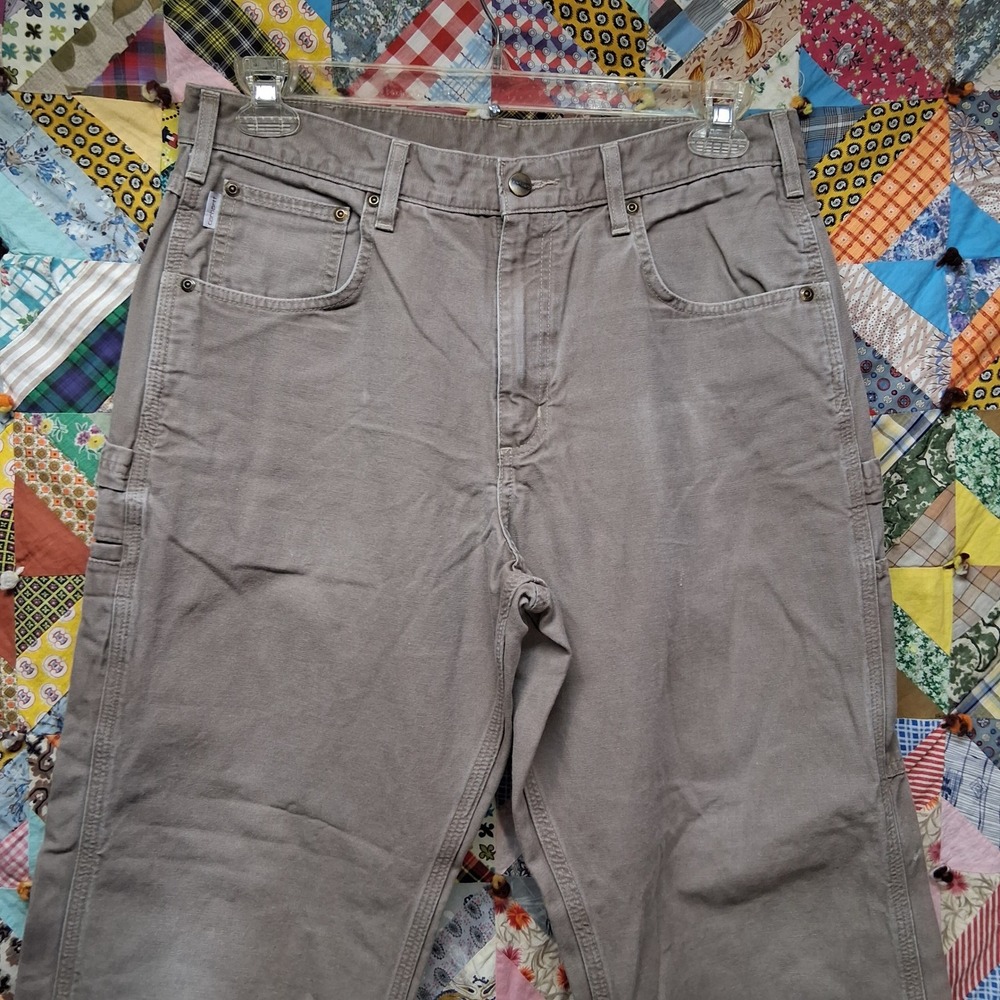 Carhartt B159 MUS Carpenter Pants Mens 34x32‎ Mushroom Loose Fit Canvas Utility